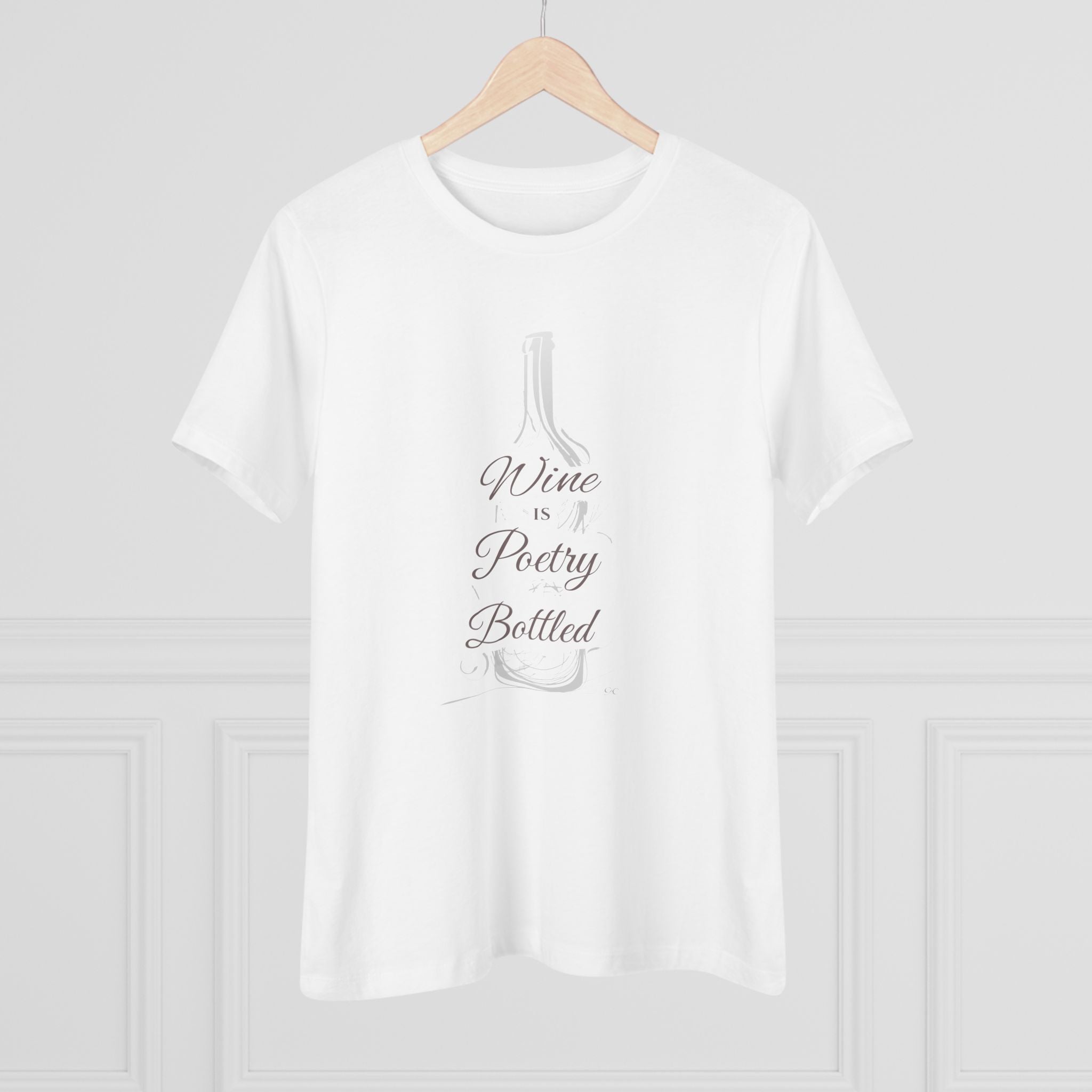 Wine & Poetry Women’s Cotton Tee | Elegant Shirt for Wine Lovers, Casual Outings, and Celebrations