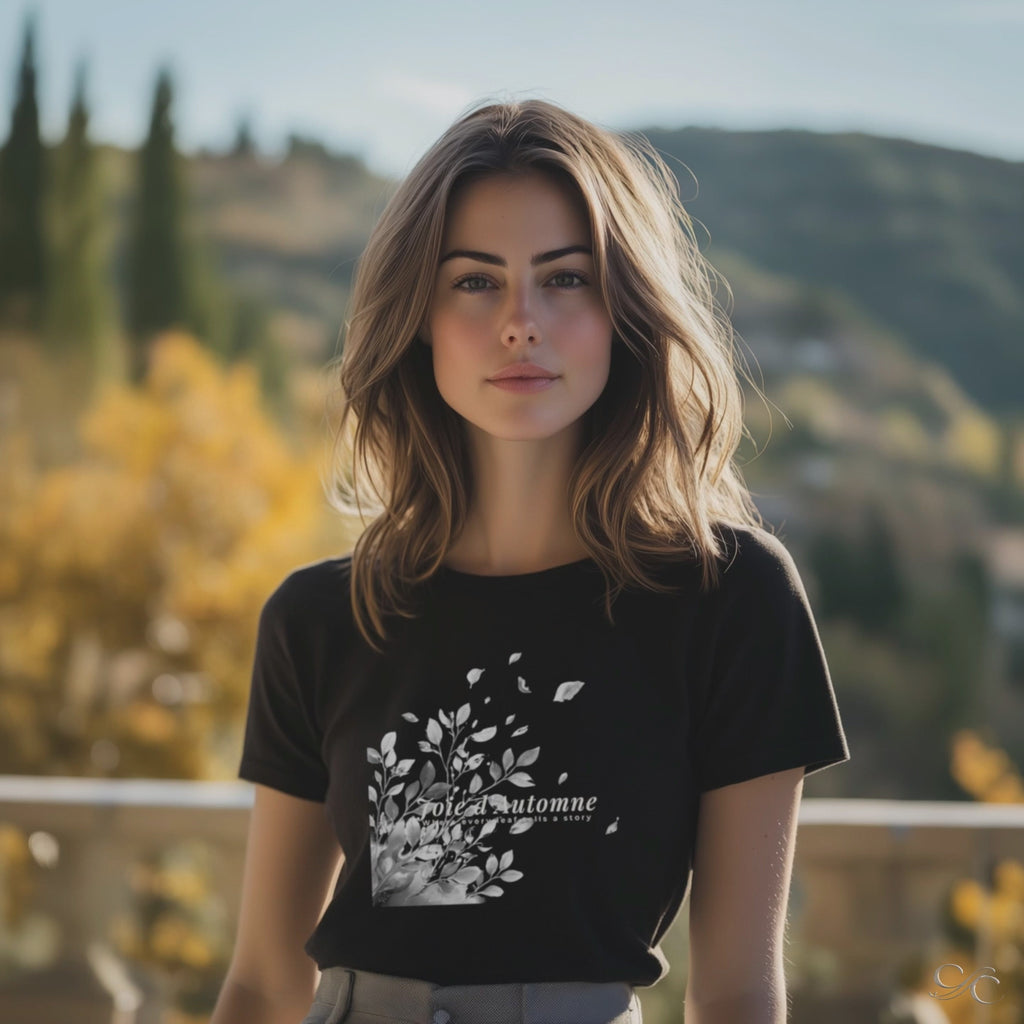 🌙 Joie d’Automne Tee – Noir Edition (Black, Dark Grey Heather & Black Heather)